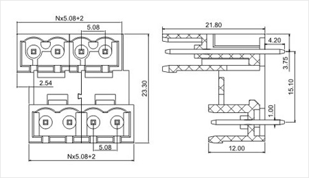 プラグイン可能なターミナルブロックsh232va-5.085. 08ミリメートルヘッダー部分仕入れ・メーカー・工場