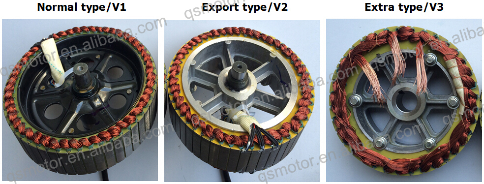 QS 13inch 6000W 273 (45H) Single Shaft Separated Wheel Extra/V3 Type Hub Motor
