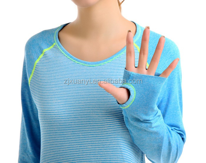 中国の製作所サプライ女性通気性ソフト tシャツ ファッション カラフル な ロング スリーブ トップ着用最新タイプ シームレス t-シャツ 。仕入れ・メーカー・工場