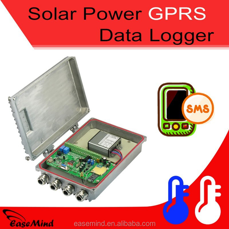Solar Power GPRS Data Logger Temperature remote monitor system 