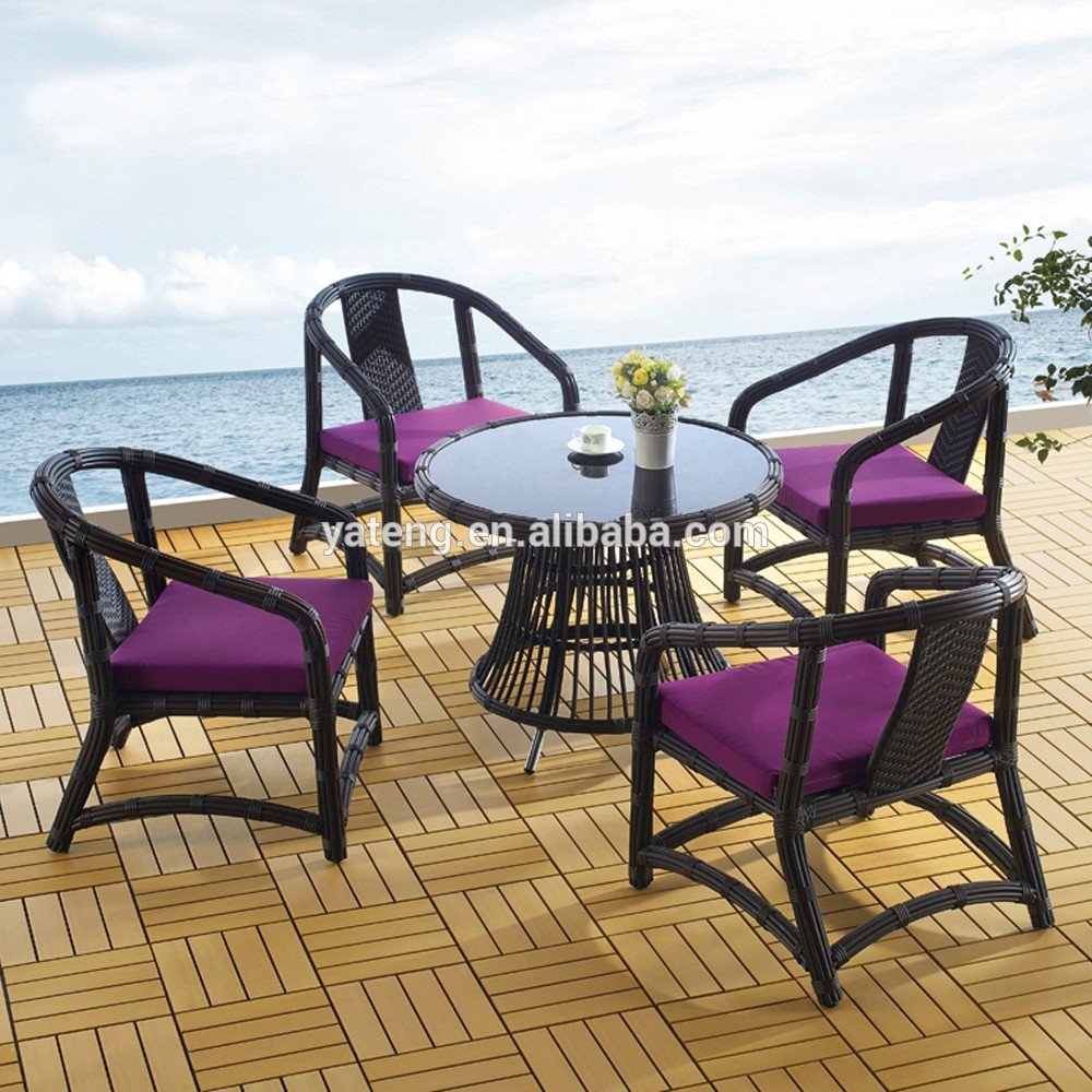 Oem Big Poly Rattan Outdoor Table And Chairs Used Garden Patio