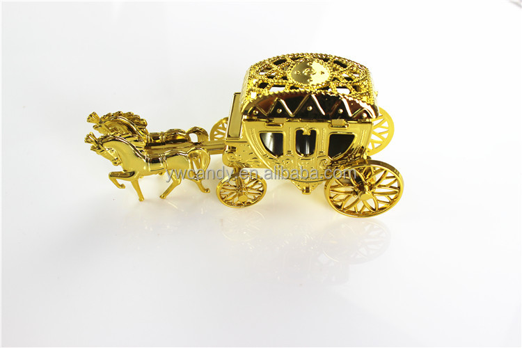 New Assorted Color Plating Process Plastic Pumpkin Horse Carriage Candy boxes Chocolate Boxes Wedding favour gift boxes