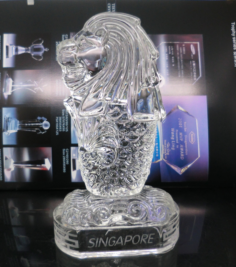 Wholesale Singapore Merlion Crystal Building Model Crystal Souvenirs Gifts