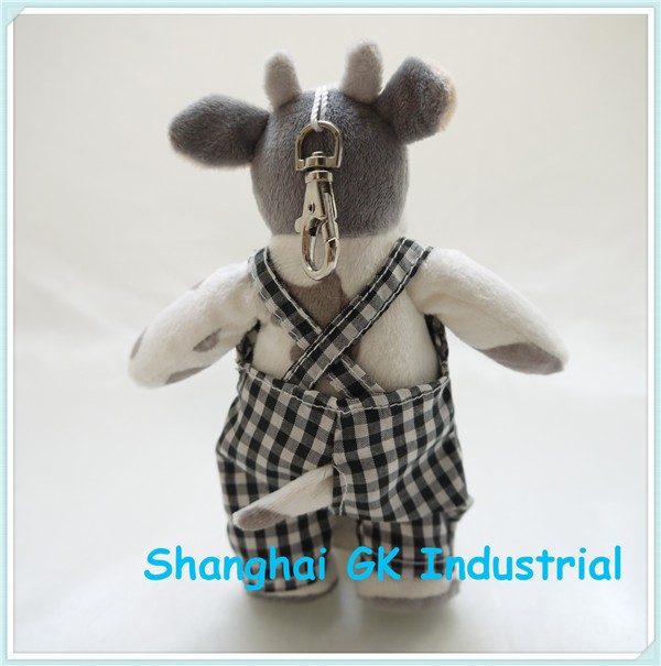 plush cow keychain