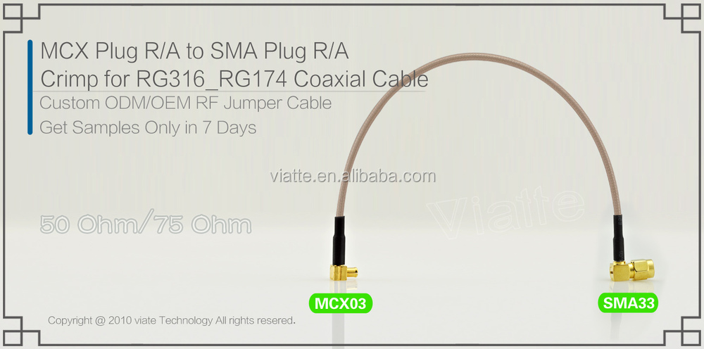 rf同軸コネクタmcxアンテナrg316ケーブルのオス型smaオスコネクタ仕入れ・メーカー・工場