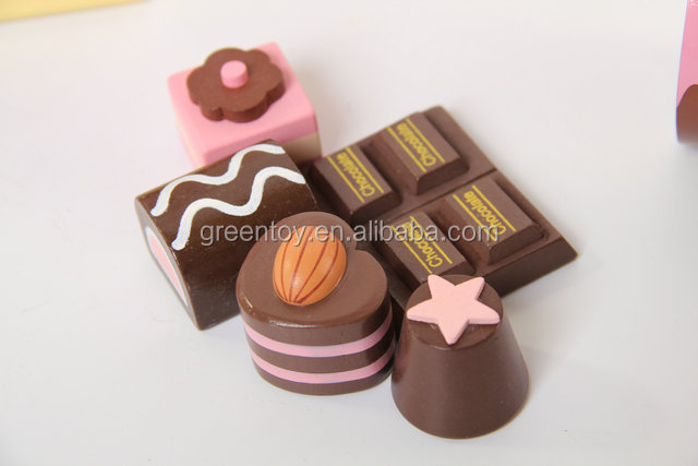 Houten speelgoed taart set chocolade, houten speelgoed keuken sets ...