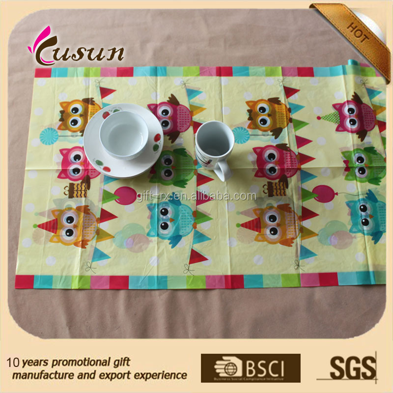 Customized Disposable Recycled Pe Plastic Placemats Table Mat For