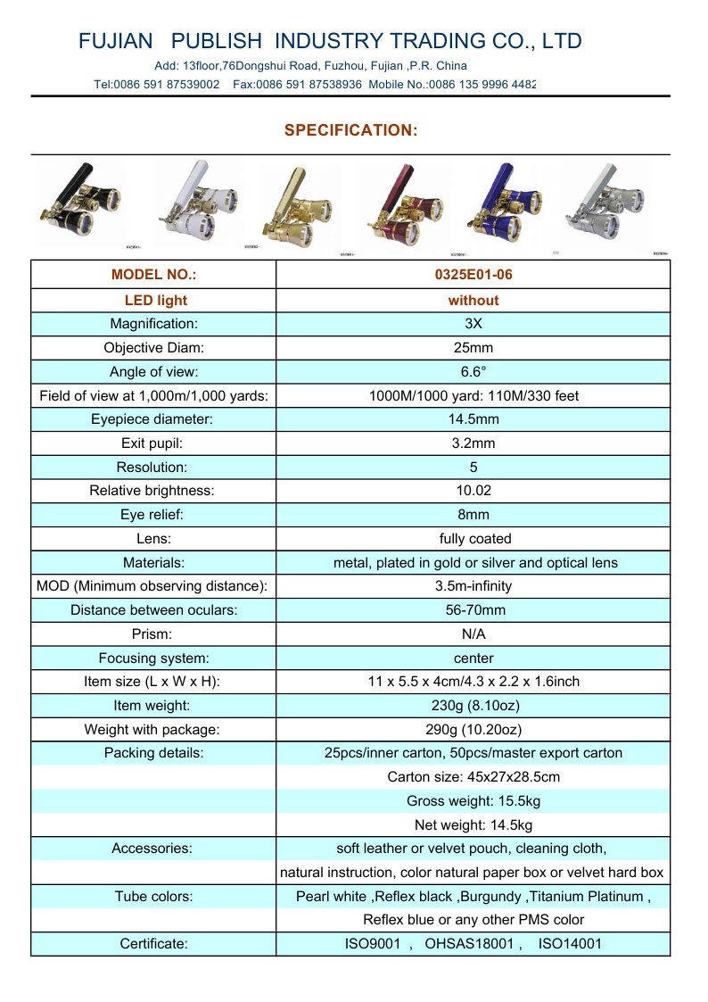 エレガントプロモーション3x25劇場用ハンドル付き望遠鏡問屋・仕入れ・卸・卸売り