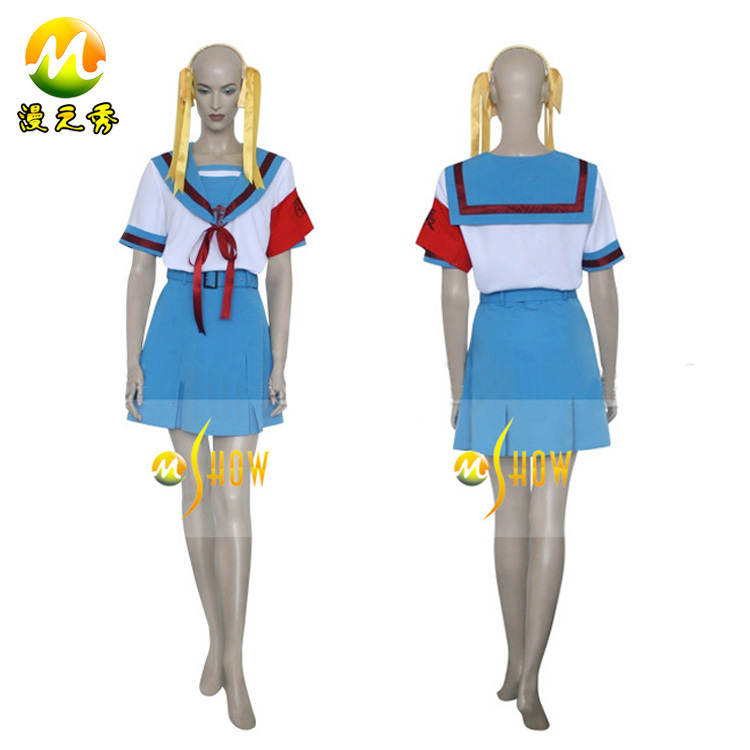 日本のアニメの衣装涼宮ハルヒ朝比奈みくる女の子の制服コスプレ衣装販売のためのハロウィーンパーティー問屋・仕入れ・卸・卸売り