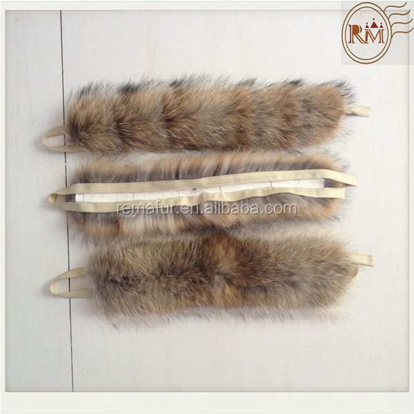 大きな17*70cmアライグマの毛皮冬の布フードのためのストリップ問屋・仕入れ・卸・卸売り
