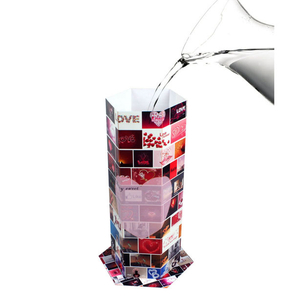 新しいデザインeg52防水折りたたみバレンタインデーのための紙の花の花瓶問屋・仕入れ・卸・卸売り