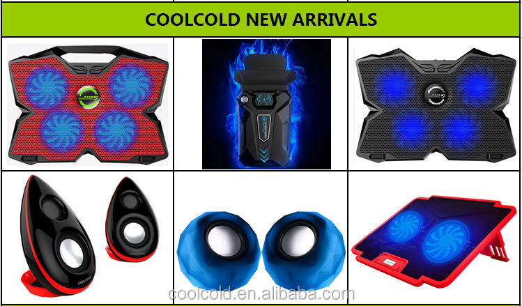 coolcold4ファンledライトusb電源ノートクーラー、 15インチのラップトップ冷却パッド問屋・仕入れ・卸・卸売り
