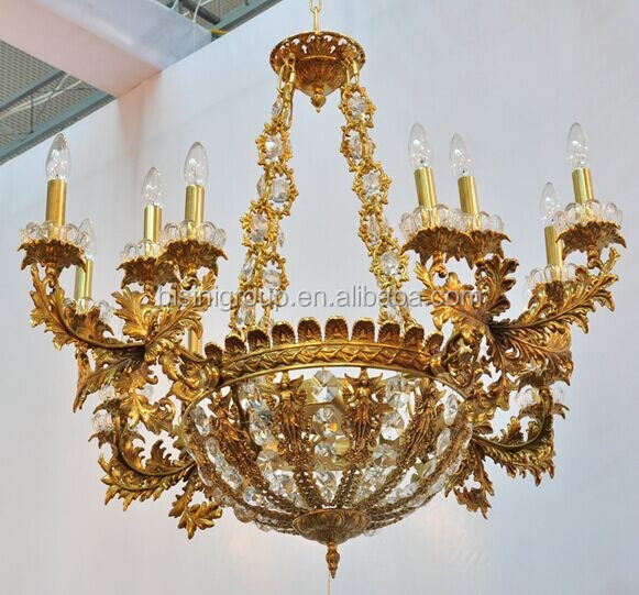 Luxuriöse antique massivem messing kronleuchter mit kerze und ...