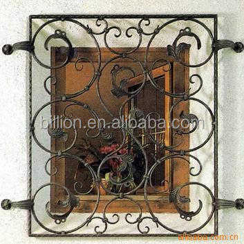 Wrought Iron Interior Security Window Grill Design