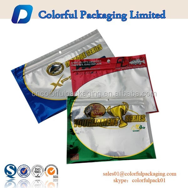 Laminated Soft Plastic Bag Package For Fishing Lures Bait With Ziplock