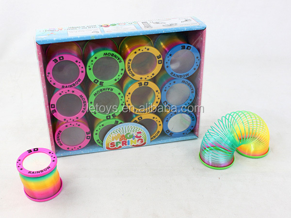 新しい人気のある3dマジックスプリングraibowledライト付き、 led虹春のおもちゃ子供のための問屋・仕入れ・卸・卸売り