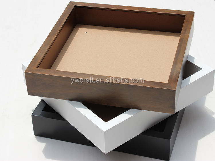 Wholesale 12*12" wholesale square 3d wooden shadow box specimen photo