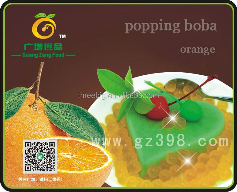 Delicious and colorful juice ball popping boba for pudding