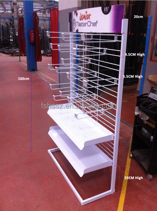 Free Floor Standing Customizable Metal Commodity Display Rack With Hook