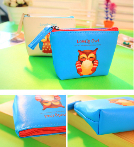 2014 New Korea Style Canvas Square Cute Cartoon Purse / Coin Bag /