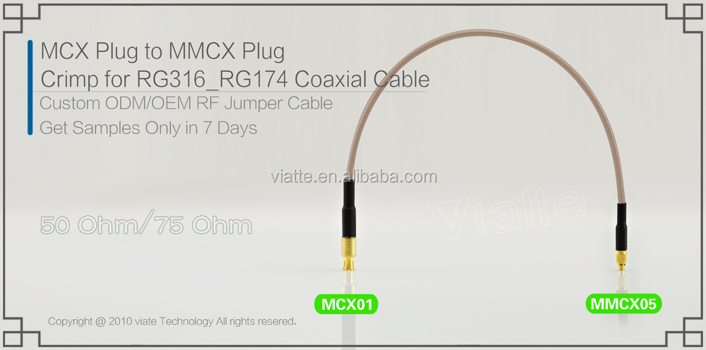 へのmcx男性mmcxオスrg316rg174同軸ケーブルコネクタ、 ケーブルアセンブリ仕入れ・メーカー・工場