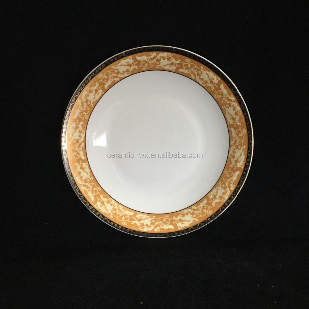 Gold Ceramic Printing Plate,Brand Name Plates,Elegant Dinnerware Set