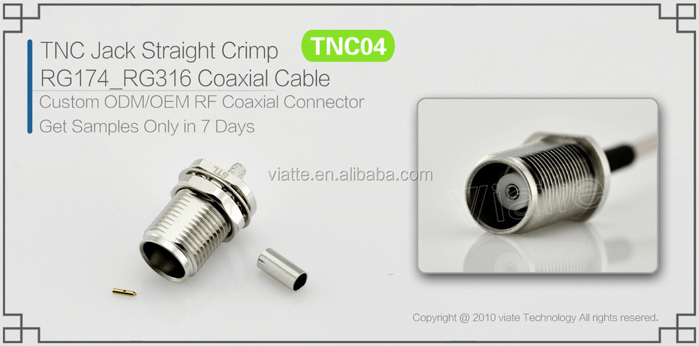 工場出荷時の価格n型プラグ/tncオスrg6jack/rg316_rg17メス圧着用同軸ケーブルのコネクター仕入れ・メーカー・工場