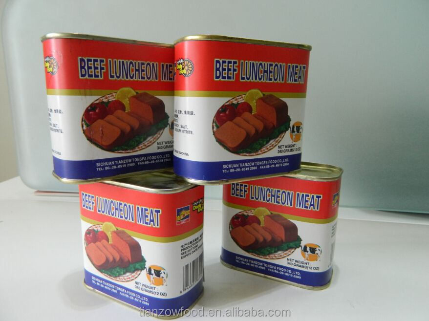340g Canned Beef with Rectangular Tin