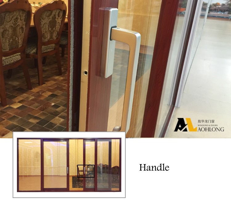 aluminum sliding glass door with double glazing