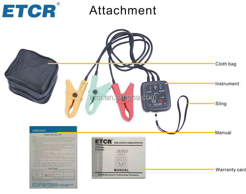 Etcr1000d非- 接触電気計器の位相検出器仕入れ・メーカー・工場