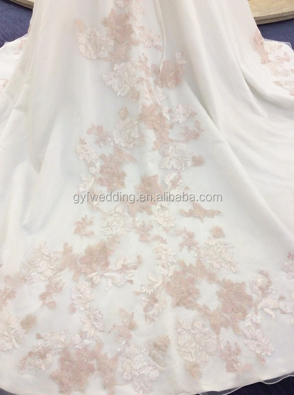 2016新しいエレガントな花のドレス刺繍レースノースリーブ腰痛ロングテールリアル画像最新ブライダルウェディングドレスa190仕入れ・メーカー・工場