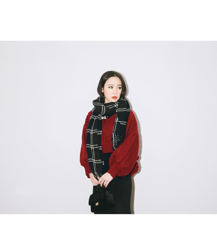 韓国スカーフカシミヤショールロングデュアル- 目的格子縞のスカーフと厚い冬の女子学生仕入れ・メーカー・工場