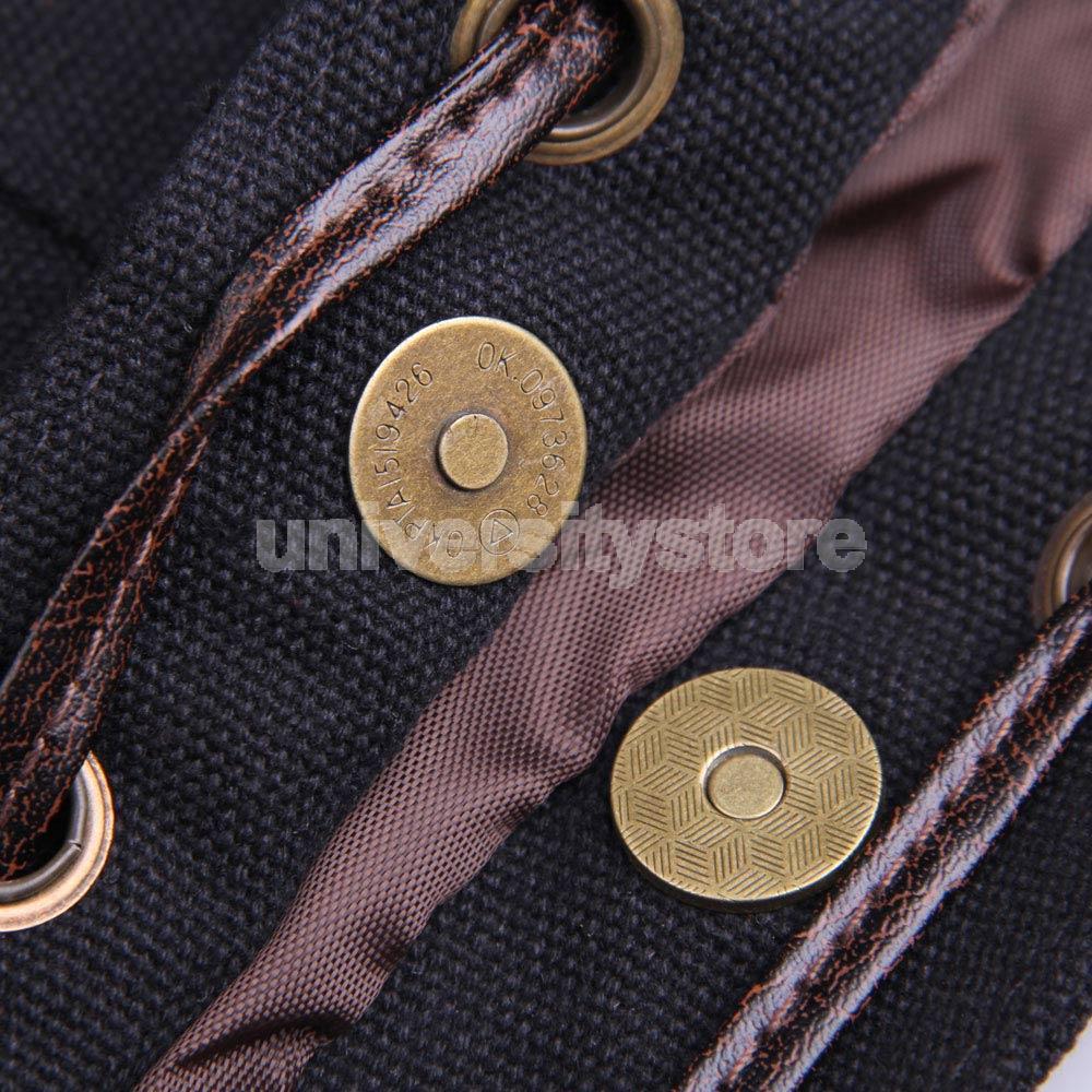 Korea Style Women Multi-pocket Canvas Cross Body Shoulder Bag Handbag