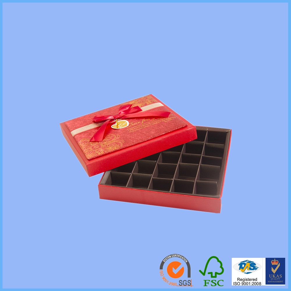 fancy empty chocolate gift box for wedding invitation