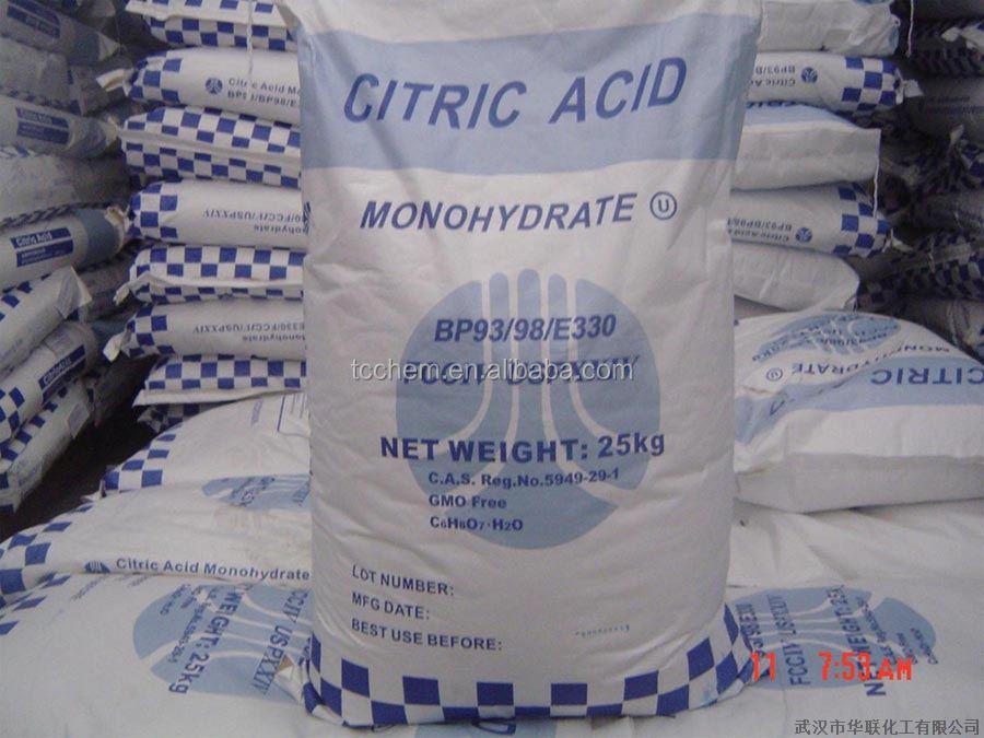 Food grade Citric Acid Monohydrate Food additive