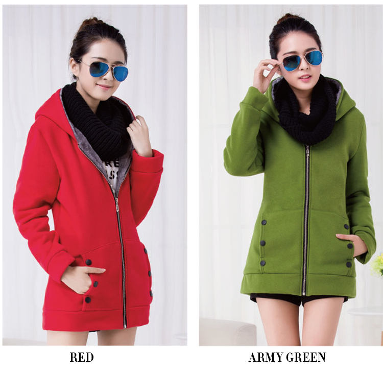 長袖スリム若い女性の綿のフード付き秋/さまざまな色で冬のコート仕入れ・メーカー・工場