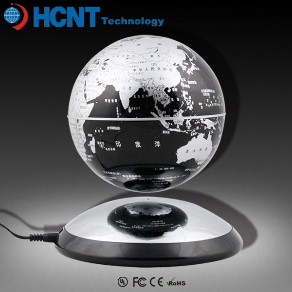 Suspended floating display magnetic levitating rotating globe