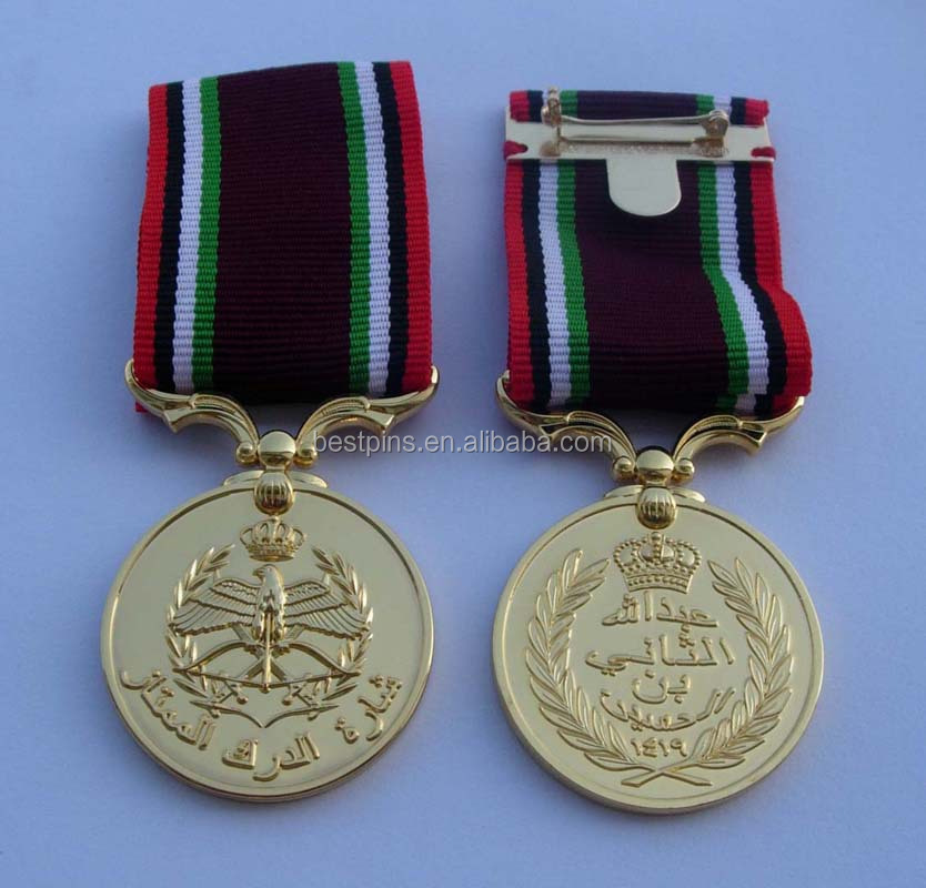 Kuwait Emblem Metal Medal Packed In Velvet Blue Gift Box With Golden