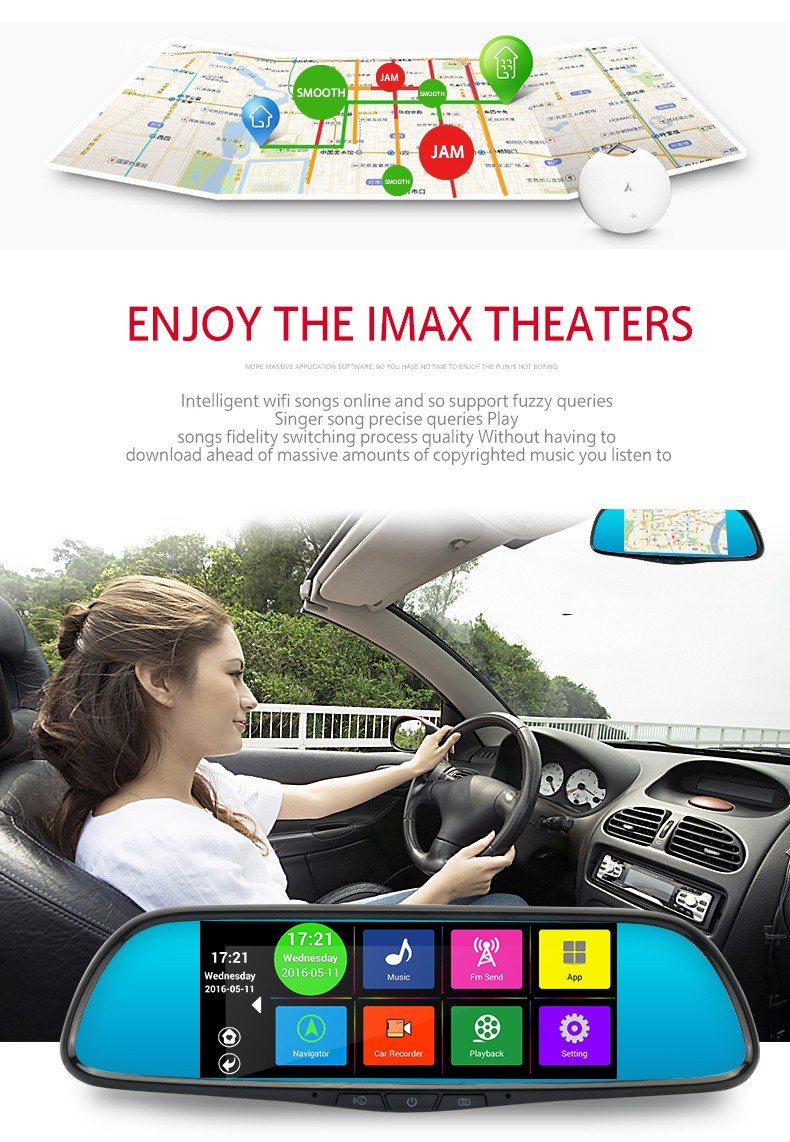 New Style Hidden Camera In Car Mirror Android System 1080p Car Camera