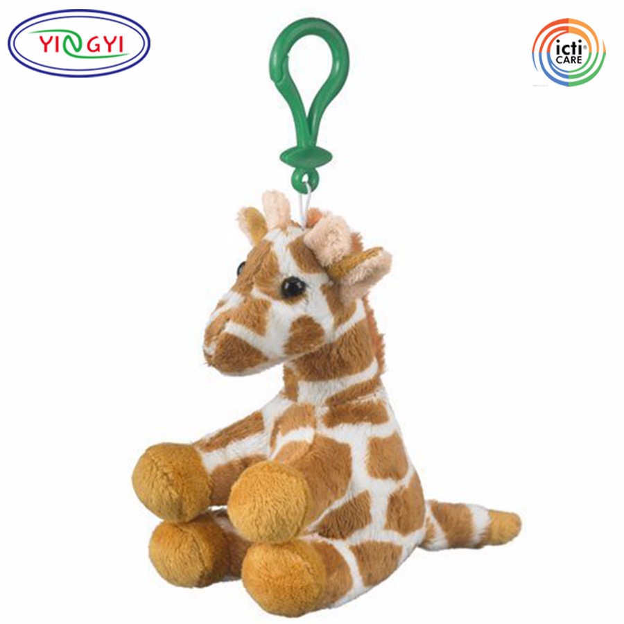 F263 Gorilla,Giraffe,Elephant Stuffed Animal Keychains Backpack Clip
