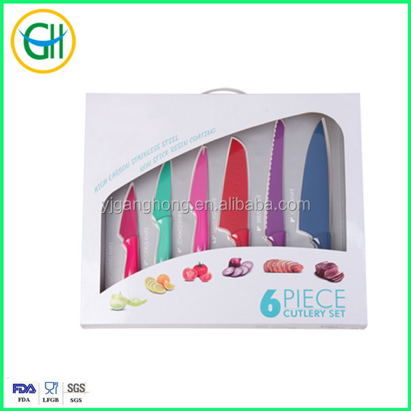 colorful handle non-stick coating knife set/ Stainless steel kitchen knife set問屋・仕入れ・卸・卸売り