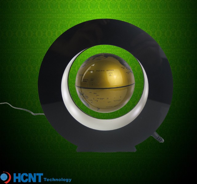 Suspended floating display magnetic levitating rotating globe