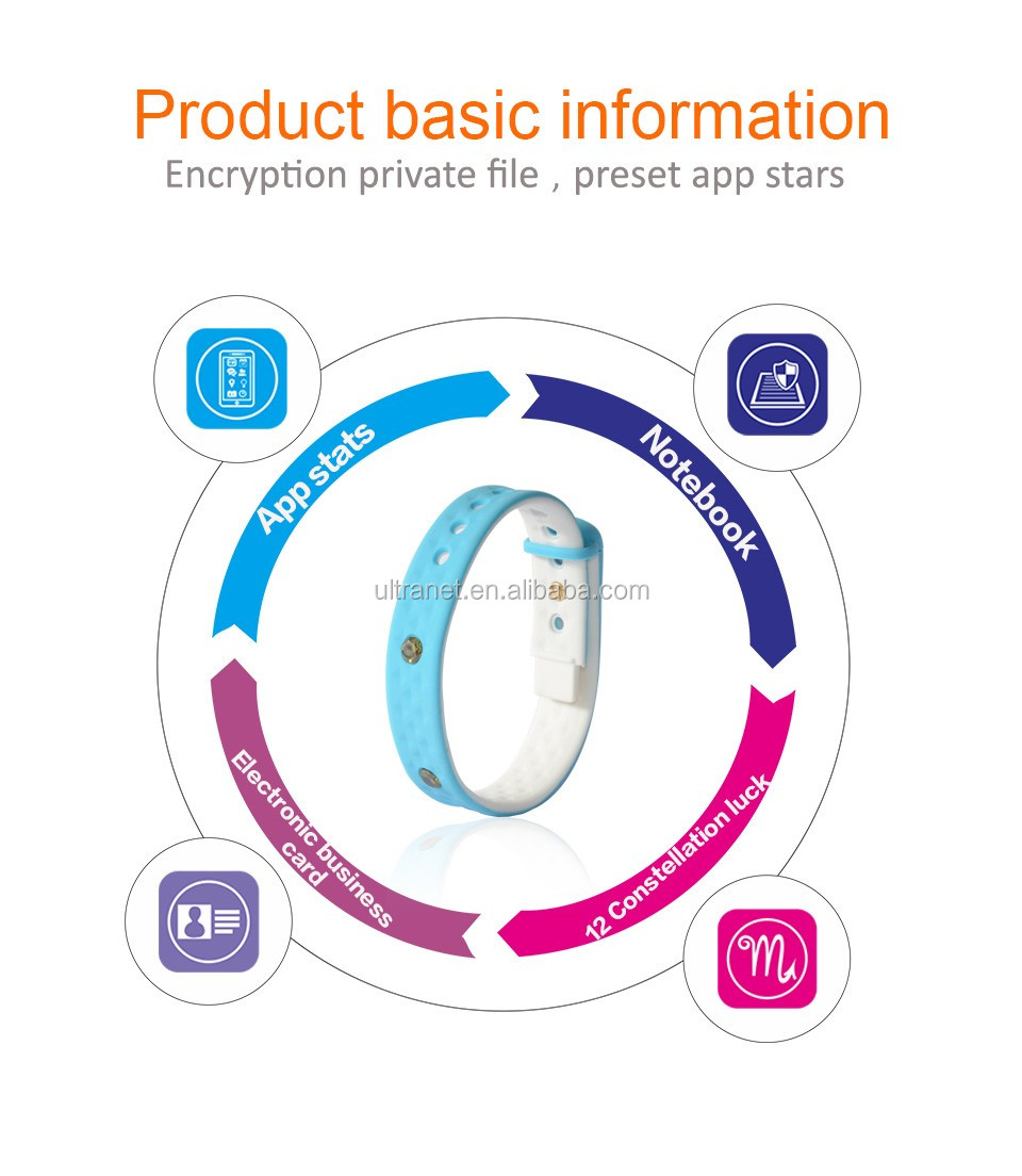 NFC Two Colors Strap Germanite Healthy Silicone USB Cable Bracelet