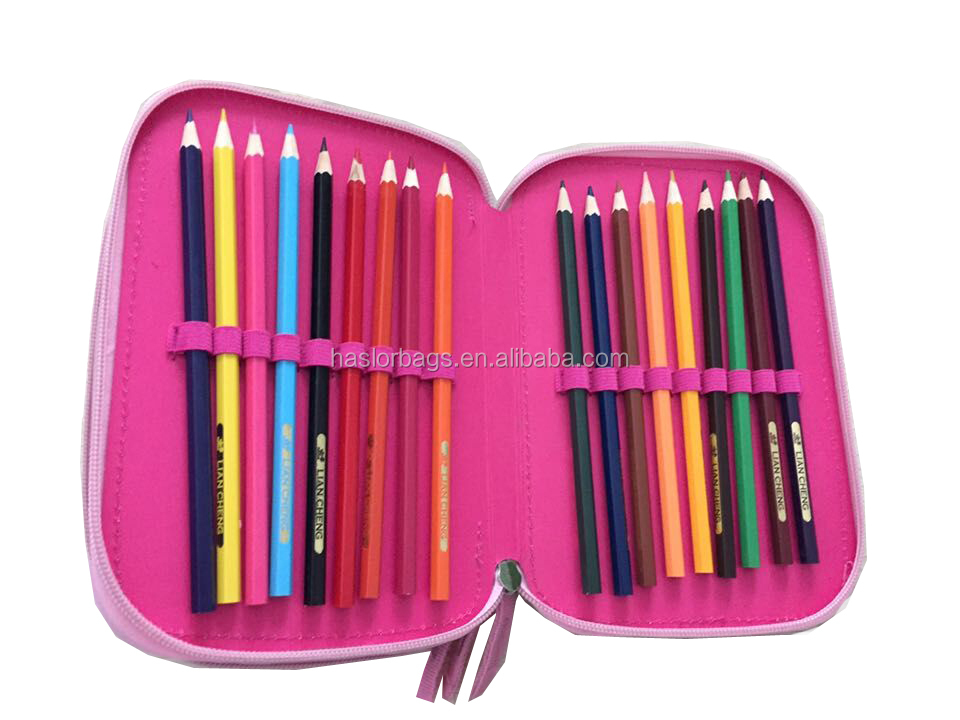 Cute Girl 2 Layers Pencil Case / Double Zipper Pencil Case for Girls