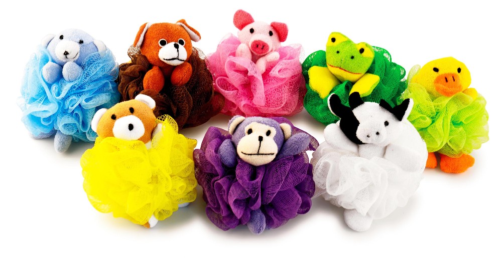 Customized Exfoliating Colorful Loofah Mesh Sponge,Baby Pink Loofah