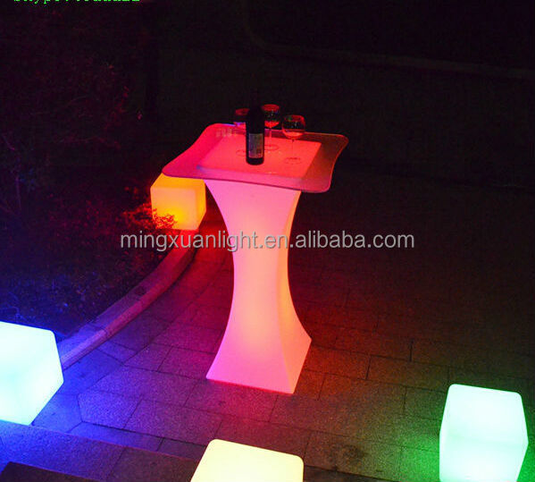近代的な再充電可能な明るい色の変更ledバーテーブル販売のための仕入れ・メーカー・工場