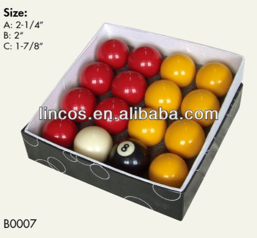 Casino pool ball set
