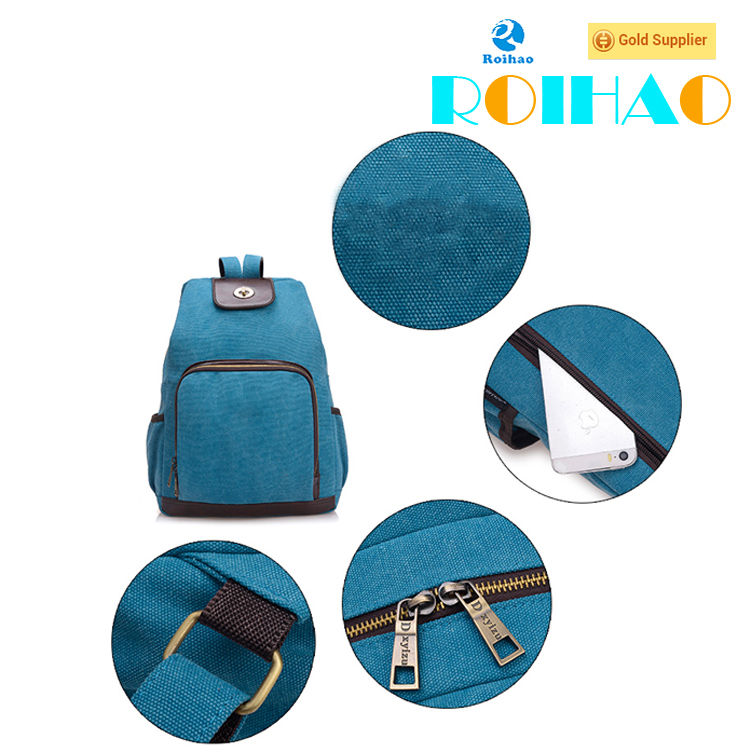 Roihao china supplier hot selling unisex impact canvas backpack wholesale for teenagers