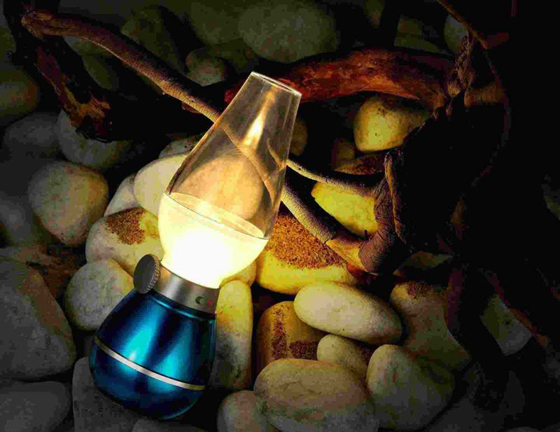 ヴィンテージ灯油ランプ充電式ledusbポートを備えた夜の読書を吹いて制御ledランプデスクランプ仕入れ・メーカー・工場