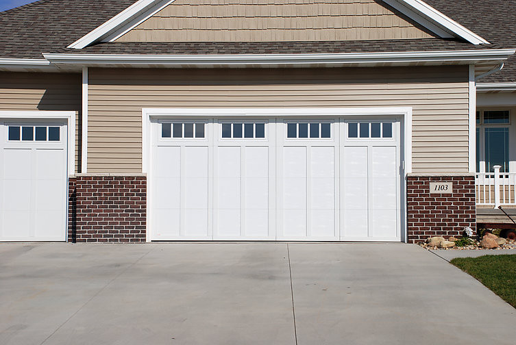 16x7 Sectional Automatic White Garage Door With Windows View 16x7